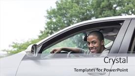  Presentation with self driving car - Audience pleasing theme consisting of young man birthday - teenager driving car backdrop and a light gray colored foreground