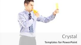  Presentation with whistle - Beautiful slide deck featuring young-man-blowing-a-whistle backdrop and a white colored foreground