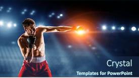  Presentation with boxing - Presentation with young-man-boxing-mixed-media background and a ocean colored foreground