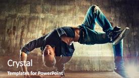  Presentation with old man - Audience pleasing slide set consisting of young man break dancing backdrop and a tawny brown colored foreground