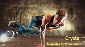  Presentation with old man - Presentation design having young man break dancing background and a tawny brown colored foreground