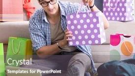  Presentation with blog - Amazing slides having young-man-buying-clothing-online backdrop and a gray colored foreground