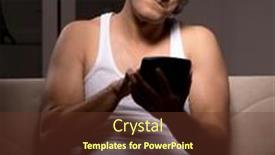  Presentation with one young man exercising handball - Theme enhanced with young-man-calculating-expences-night background and a  colored foreground