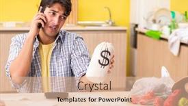  Presentation with vegetables - Audience pleasing theme consisting of young-man-calculating-expences backdrop and a lemonade colored foreground