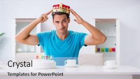  Presentation with birthday - Colorful slide set enhanced with young man celebrating birthday alone backdrop and a  colored foreground