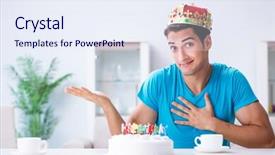  Presentation with birthday rottweiller - Amazing presentation design having young man celebrating birthday alone backdrop and a  colored foreground