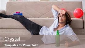  Presentation with birthday - Presentation theme featuring young-man-celebrating-his-birthday background and a gray colored foreground