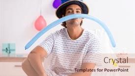  Presentation with birthday - Slide deck having young-man-celebrating-his-birthday background and a coral colored foreground