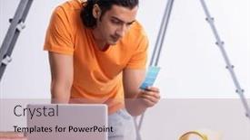  Presentation with renovation - Theme featuring young-man-contractor-doing-renovation background and a coral colored foreground