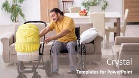  Presentation with contractor - Amazing presentation theme having young-man-contractor-in-wheel backdrop and a gray colored foreground