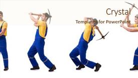  Presentation with contractor - Colorful presentation theme enhanced with young man contractor with axe backdrop and a cream colored foreground