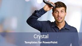  Presentation with hair - Amazing presentation design having young man cutting his hair backdrop and a ocean colored foreground