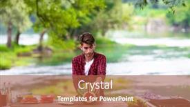  Presentation with outdoor party - Audience pleasing presentation theme consisting of young man cutting juicy watermelon during outdoor french dinner party near the river on beautiful summer evening in the nature backdrop and a red colored foreground