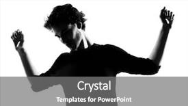  Presentation with silhouette of man worship - Presentation enhanced with young man dancing happy silhouette background and a  colored foreground