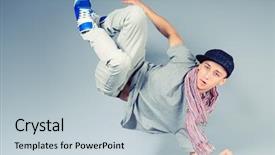  Presentation with hip hop dancing - Amazing PPT layouts having young man dancing hip-hop backdrop and a lemonade colored foreground