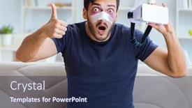  Presentation with loss - Beautiful presentation featuring young-man-defeated-in-sports backdrop and a navy blue colored foreground