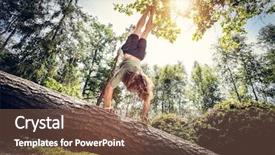  Presentation with nature big tree - Colorful slide deck enhanced with young man doing a handstand backdrop and a tawny brown colored foreground