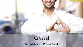  Presentation with heart - Audience pleasing slide deck consisting of young man doing a heart backdrop and a light gray colored foreground