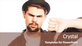  Presentation with signal - PPT layouts with young man doing bad signal background and a  colored foreground