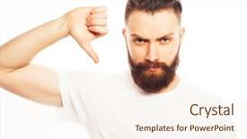  Presentation with signal - Amazing PPT theme having young man doing bad signal backdrop and a  colored foreground