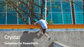  Presentation with valentines day spa - Amazing presentation theme having young man doing parkour backdrop and a gray colored foreground