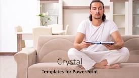  Presentation with physical exercises - Beautiful presentation theme featuring young-man-doing-physical-exercises backdrop and a coral colored foreground