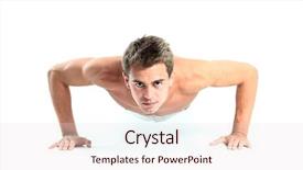  Presentation with one young man exercising handball - Colorful PPT layouts enhanced with young man doing push up backdrop and a lemonade colored foreground