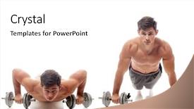  Presentation with studio - Beautiful presentation featuring young man doing pushups studio backdrop and a white colored foreground