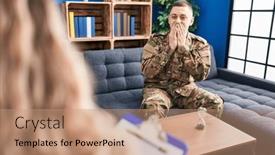  Presentation with scandal - Slides consisting of young-man-doing-therapy background and a coral colored foreground