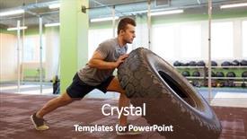  Presentation with tire - Beautiful slide set featuring young man doing tire flip backdrop and a tawny brown colored foreground