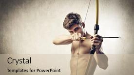  Presentation with man and woman divorce drawing - Amazing slide deck having young man drawing a bow backdrop and a soft green colored foreground