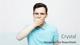  Presentation with blue - Presentation design with young-man-dressed background and a light blue colored foreground