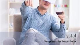  Presentation with bar drinks wine - Amazing slide deck having young-man-drinking-wine backdrop and a light blue colored foreground