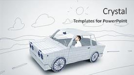  Presentation with car racing - Amazing slide set having young man driving car made backdrop and a sky blue colored foreground