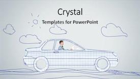  Presentation with driving - Presentation theme with young man driving car made background and a  colored foreground