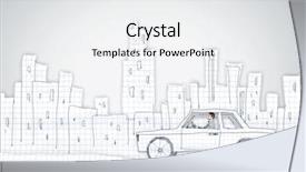  Presentation with car racing - Beautiful presentation theme featuring young man driving car made backdrop and a  colored foreground