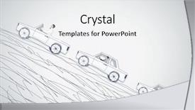  Presentation with sleepy yawning man driving car - Presentation theme having young man driving car made background and a  colored foreground