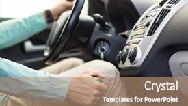  Presentation with transport transportation tourism road trip - Audience pleasing PPT layouts consisting of young man driving car backdrop and a coral colored foreground