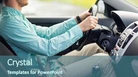  Presentation with car rental - Audience pleasing PPT layouts consisting of young man driving car backdrop and a ocean colored foreground