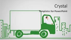  Presentation with driving - Audience pleasing PPT theme consisting of young-man-driving-drawn-car backdrop and a light gray colored foreground