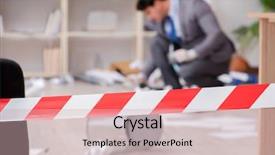  Presentation with crime analysis - Beautiful theme featuring young man during crime investigation backdrop and a soft green colored foreground