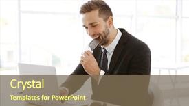  Presentation with chocolate - Cool new presentation theme with young man eating chocolate while backdrop and a violet colored foreground