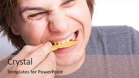  Presentation with nachos - Theme with a funny grin close background and a coral colored foreground