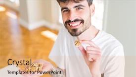  Presentation with walnut - Beautiful slide set featuring young man eating walnuts close backdrop and a coral colored foreground