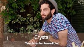  Presentation with home garden - Cool new PPT layouts with young man enjoying red wine outdoors in summer spring season backyard garden at home backdrop and a tawny brown colored foreground