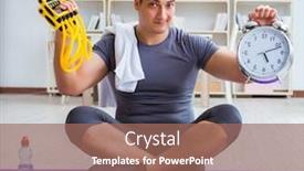  Presentation with healthy lifestyle - Colorful presentation theme enhanced with young-man-exercising-at-home backdrop and a coral colored foreground