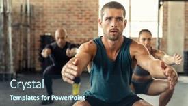  Presentation with togeher - Presentation having young-man-exercising-with-squat background and a navy blue colored foreground