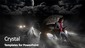  Presentation with middle east map countries - PPT theme having down road - young man exploring the map background and a dark gray colored foreground