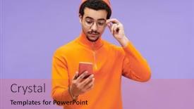  Presentation with announcement - PPT layouts enhanced with young-man-expressing-misunderstanding background and a red colored foreground