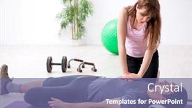  Presentation with first aid - Presentation theme consisting of young-man-feeling-bad-during background and a ocean colored foreground